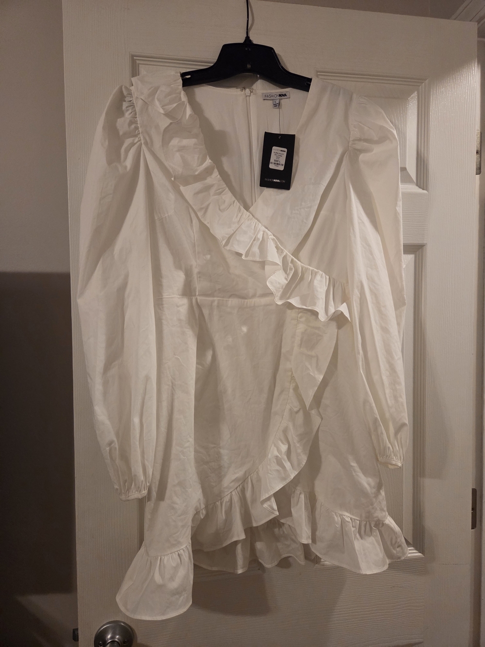 Fashion Nova White Ruffle-Around Mini Dress